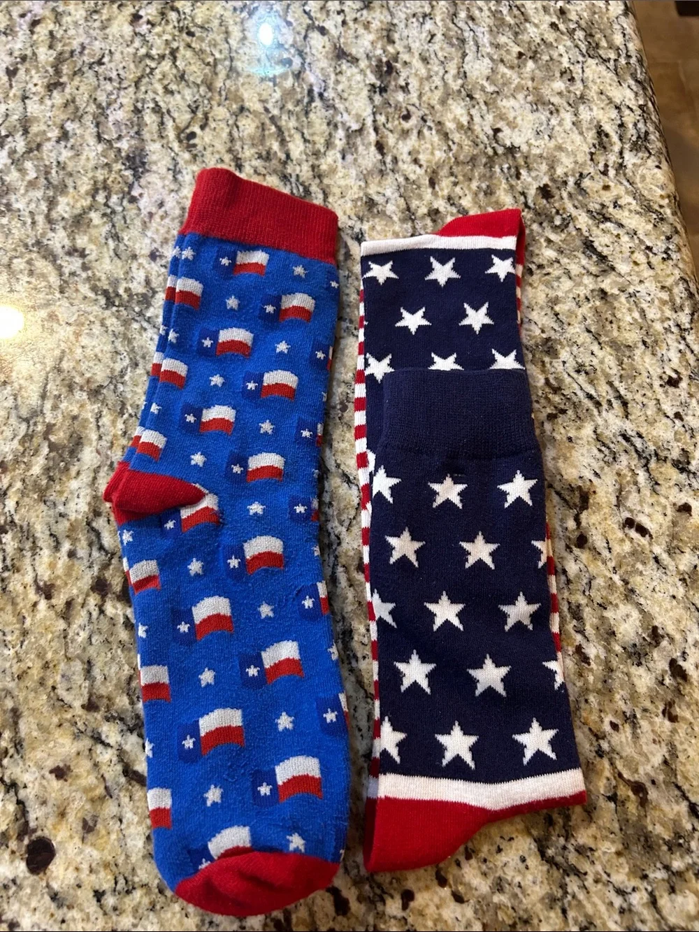 USA Red & Blue Star-Spangled Men's Crew Socks